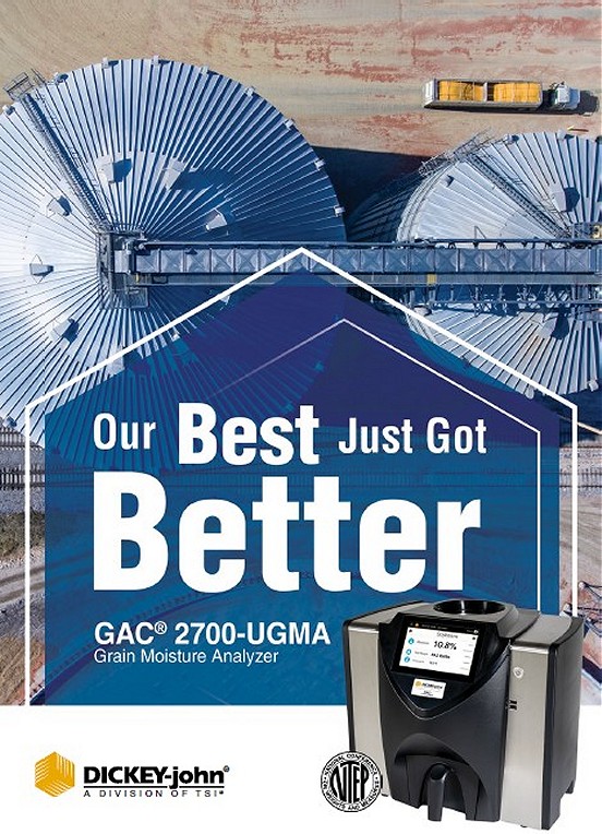 Our Best Just Got Better.  GAC 2700-UGMA.  Grain Moisture Analyzer.  Dickey-John.